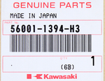 Genuine Kawasaki Mirror Assembly, LH Part Number - 56001-1394-H3