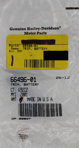 Genuine Harley-Davidson Battery Trim Part Number - 66496-01