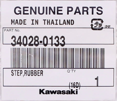 Genuine Kawasaki Rubber Step Part Number - 34028-0133
