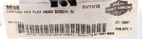 Harley-Davidson Flat Head Screw (Chrome) Part Number - 3898