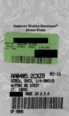 Genuine Harley-Davidson Screw 1/4-20X Part Number - AA04052CXZB