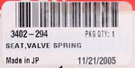 Suzuki Valve Spring Seat Part Number - 3402-294