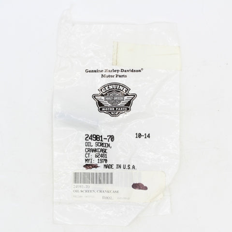 Harley-Davidson Oil Screen, Crankcase Part Number - 24981-70