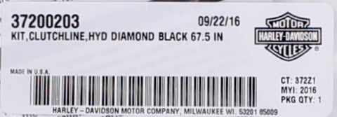 Genuine OEM Harley-Davidson Kit Clutchline HYD Diamond Black 67.5 In. 37200203