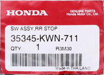Genuine Honda Stop Switch Assembly Part Number - 35345-KWN-711