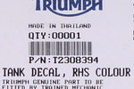 Genuine Triumph Tiger Fuel Tank Decal Part Number - T2308394