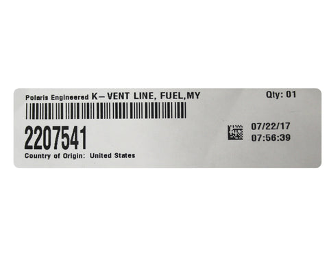 Polaris Fuel Vent Line PN 2207541