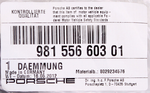 Porsche Insulation PN 981-556-603-01