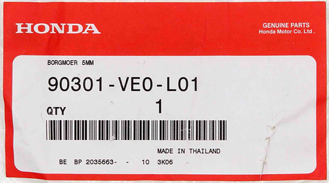 Genuine Honda Nut Part Number - 90301-VE0-L01