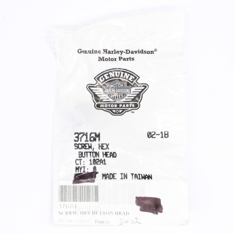 Genuine Harley-Davidson Button Socket Head Screw Part Number - 3716M