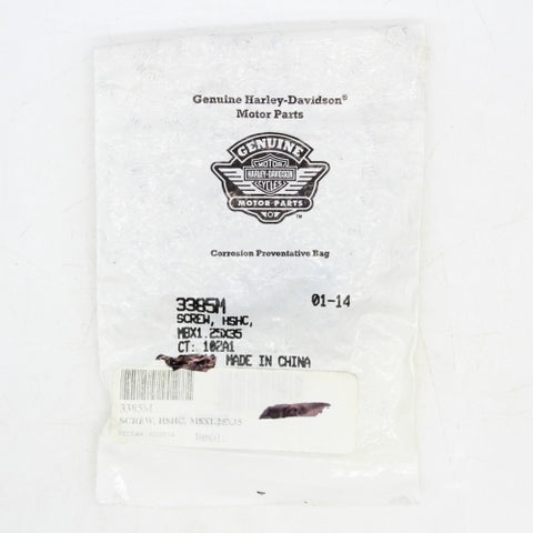 Genuine Harley-Davidson Screw, HSHC, M8X1.25X35 Part Number - 3385M (Pack of 2)