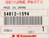 Genuine Kawasaki Throttle Clable Part Number - 54012-1594