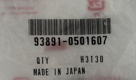 Genuine Honda Screw Part Number - 93891-0501607