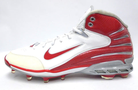 Nike Air Zoom Assassin TD White and Red Football Cleats - Size 16