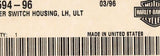 Genuine Harley-Davidson Left Hand Lower Switch Housing Part Number - 71594-96