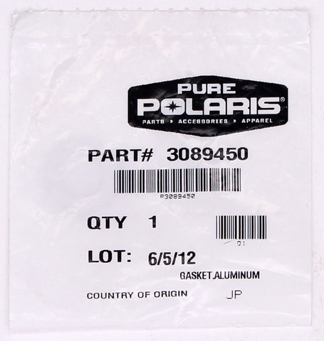 Genuine Polaris Aluminum Gasket Part Number - 3089450