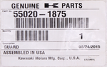 Genuine Kawasaki Floor Guard, RH Part Number - 55020-1875