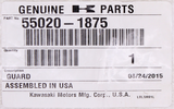 Genuine Kawasaki Floor Guard, RH Part Number - 55020-1875