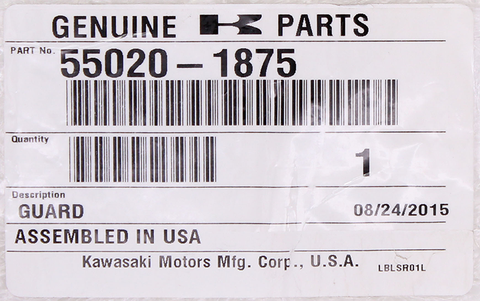 Genuine Kawasaki Floor Guard, RH Part Number - 55020-1875