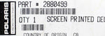 Genuine Polaris Aluminum Door Decal Part Number - 2880499