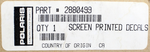 Genuine Polaris Aluminum Door Decal Part Number - 2880499