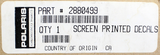 Genuine Polaris Aluminum Door Decal Part Number - 2880499