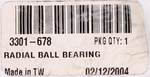 Radial Ball Bearing Part Number - 3301-678 For Arctic Cat
