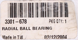 Radial Ball Bearing Part Number - 3301-678 For Arctic Cat