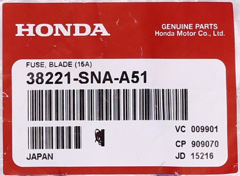 Genuine Honda Blade Fuse Part Number - 38221-SNA-A51