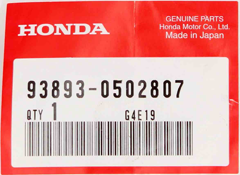 Honda Bolt W/ Washer Part Number - 93893-0502807