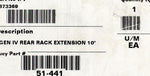 Gen Iv Rear Rack Extension - 10" Part Number - 2873369 For Polaris