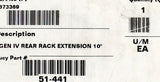 Gen Iv Rear Rack Extension - 10" Part Number - 2873369 For Polaris