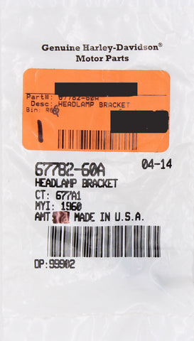 Genuine Harley-Davidson Headlamp Bracket Part Number - 67782-60A
