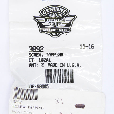 New OEM Harley-Davidson 3892 Tapping Screw NOS