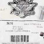 Harley-Davidson Chrome Plated Flat Head Screw Part Number - 3670