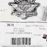 Harley-Davidson Chrome Plated Flat Head Screw Part Number - 3670