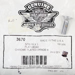 Harley-Davidson Chrome Plated Flat Head Screw Part Number - 3670