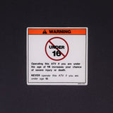 Kawasaki Under 16 Warning Label PN 56040-1276