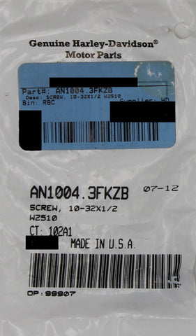 Harley-Davidson Screw 10-32x1/2 Part Number - AN1004.3FKZB