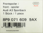 Audi Front Spoiler Part Number - 8P9-071-609-9AX