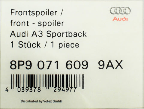 Audi Front Spoiler Part Number - 8P9-071-609-9AX
