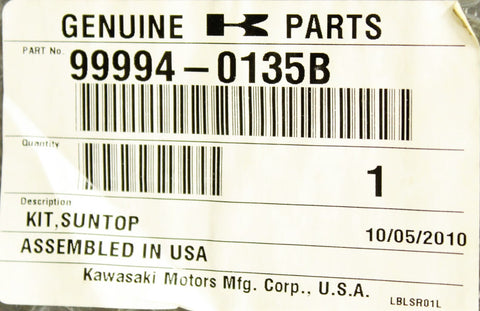 KAWASAKI PLASTIC HARD TOP PN 99994-0135B