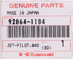 Genuine Kawasaki Jet Bolt Part Number - 92064-1104