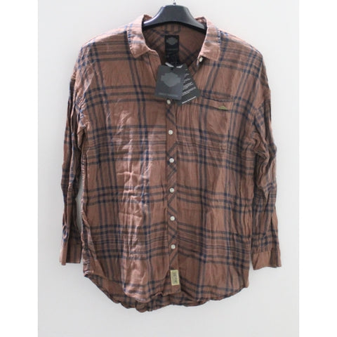 Harley-Davidson Plaid Wrinkled Long Sleeve Shirt Small Medium 96046-18VW/000M
