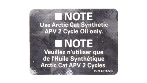 4611-532 Oil Tank Decal Part Number - 4611-532 For Arctic Cat
