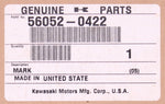 Kawasaki Mark, RR Fender, 360 K-EBC Part Number - 56052-0422