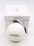 Lamborghini White/Silver Glass Christmas Bauble PN 9010434GGW080000XX
