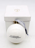Lamborghini White/Silver Glass Christmas Bauble PN 9010434GGW080000XX