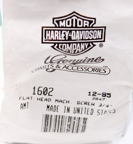 Harley-Davidson Flat Head Machine Screw 3/4 Part Number - 1602