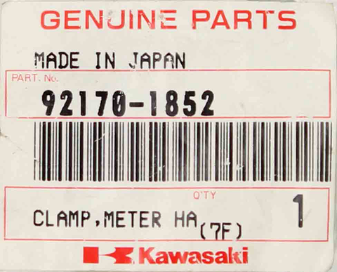 Kawasaki Meter Harness Clamp  Part Number - 92170-1852